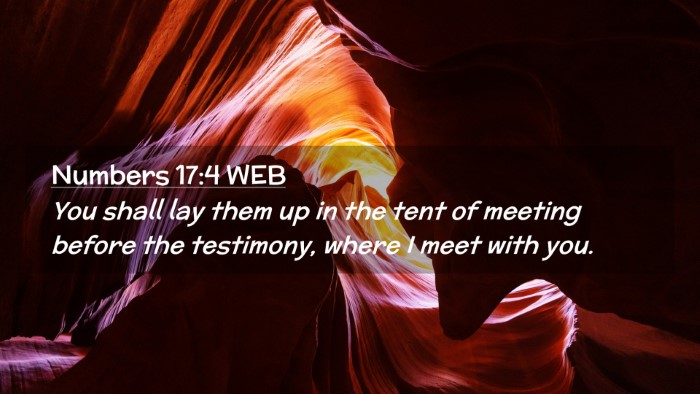 Picture 02 - Numbers 17:4 WEB Desktop Wallpaper - You shall lay them up in the tent of meeting - Desktop Bible Verse Wallpaper