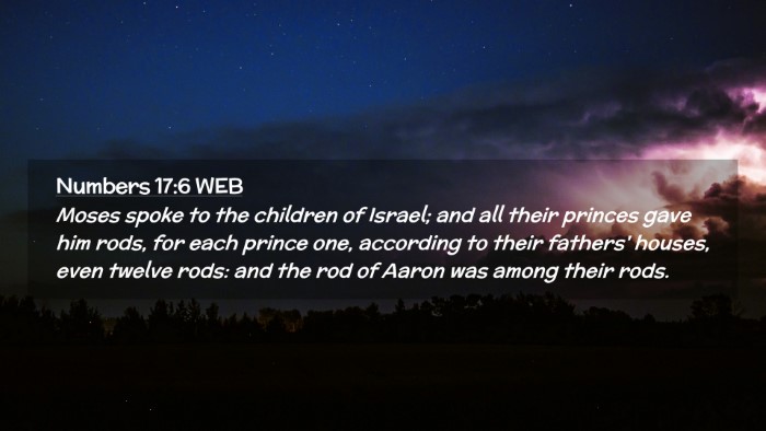 Picture 02 - Numbers 17:6 WEB Desktop Wallpaper - Moses spoke to the children of Israel; and all - Desktop Bible Verse Wallpaper