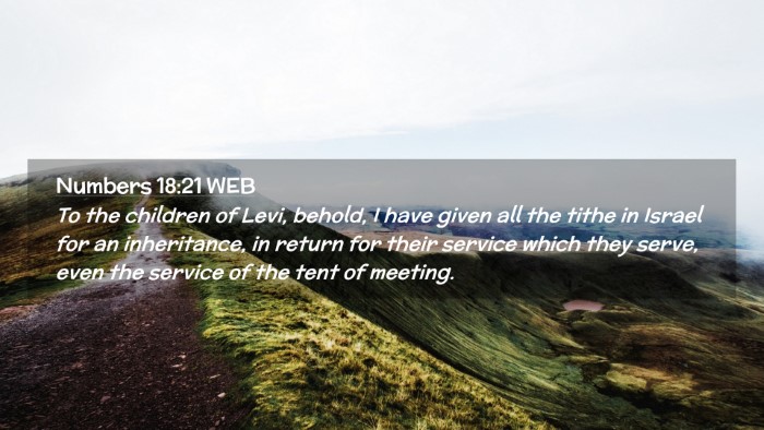 Picture 02 - Numbers 18:21 WEB Desktop Wallpaper - To the children of Levi, behold, I have given all - Desktop Bible Verse Wallpaper