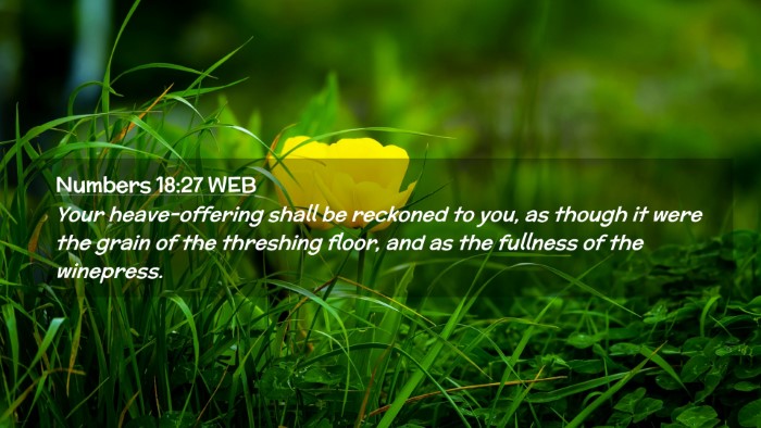 Picture 02 - Numbers 18:27 WEB Desktop Wallpaper - Your heave-offering shall be reckoned to you, as - Desktop Bible Verse Wallpaper