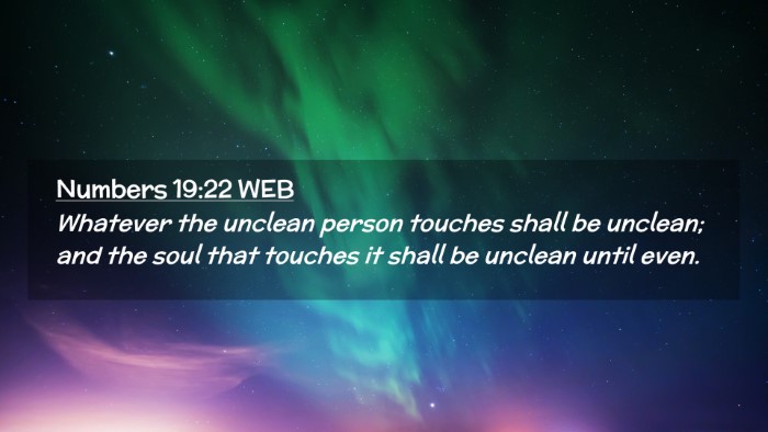 Picture 02 - Numbers 19:22 WEB Desktop Wallpaper - Whatever the unclean person touches shall be - Desktop Bible Verse Wallpaper
