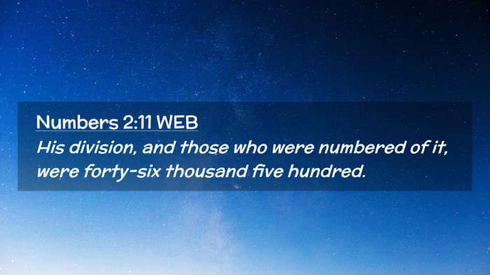 Picture 02 - Numbers 2:11 WEB Desktop Wallpaper - His division, and those who were numbered of it, - Desktop Bible Verse Wallpaper