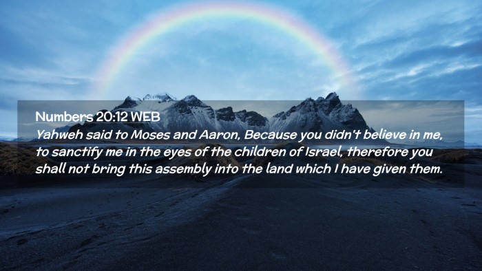 Picture 02 - Numbers 20:12 WEB Desktop Wallpaper - Yahweh said to Moses and Aaron, Because you - Desktop Bible Verse Wallpaper