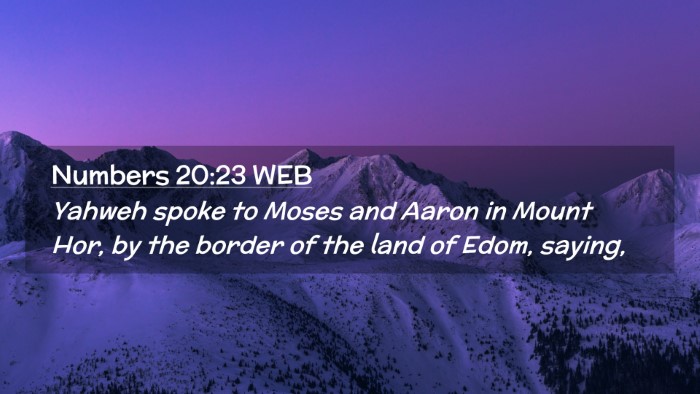 Picture 02 - Numbers 20:23 WEB Desktop Wallpaper - Yahweh spoke to Moses and Aaron in Mount Hor, by - Desktop Bible Verse Wallpaper