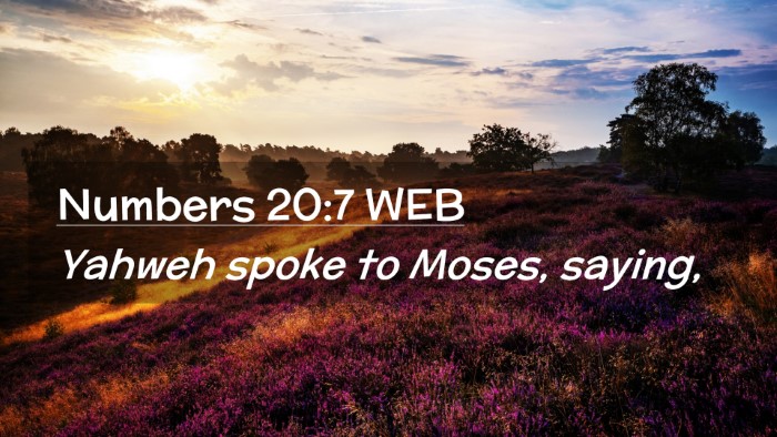 Picture 02 - Numbers 20:7 WEB Desktop Wallpaper - Yahweh spoke to Moses, - Desktop Bible Verse Wallpaper