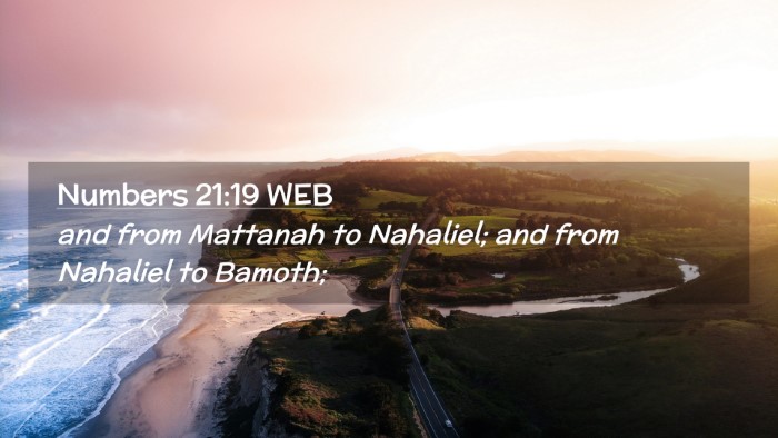 Picture 02 - Numbers 21:19 WEB Desktop Wallpaper - and from Mattanah to Nahaliel; and from Nahaliel - Desktop Bible Verse Wallpaper