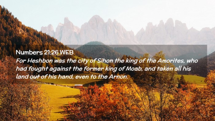 Picture 02 - Numbers 21:26 WEB Desktop Wallpaper - For Heshbon was the city of Sihon the king of the - Desktop Bible Verse Wallpaper