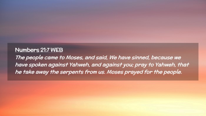 Picture 02 - Numbers 21:7 WEB Desktop Wallpaper - The people came to Moses, and said, We have - Desktop Bible Verse Wallpaper