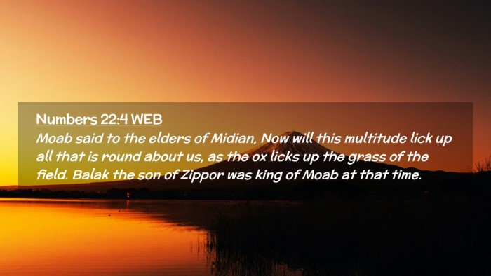 Picture 02 - Numbers 22:4 WEB Desktop Wallpaper - Moab said to the elders of Midian, Now will this - Desktop Bible Verse Wallpaper