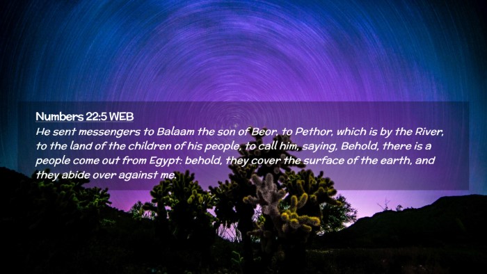 Picture 02 - Numbers 22:5 WEB Desktop Wallpaper - He sent messengers to Balaam the son of Beor, to - Desktop Bible Verse Wallpaper