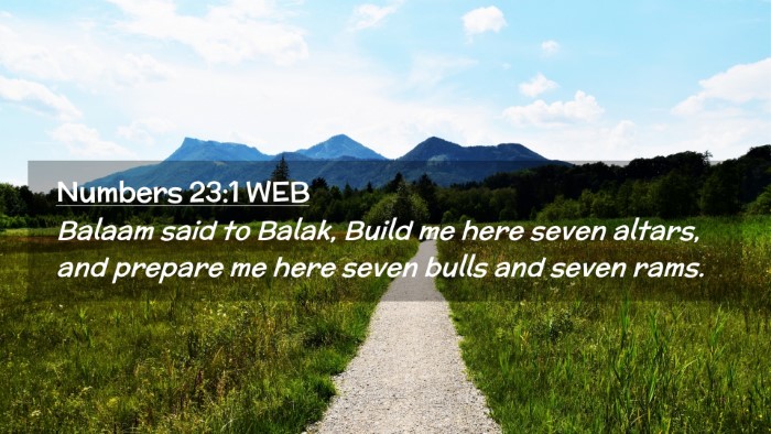 Picture 02 - Numbers 23:1 WEB Desktop Wallpaper - Balaam said to Balak, Build me here seven altars, - Desktop Bible Verse Wallpaper