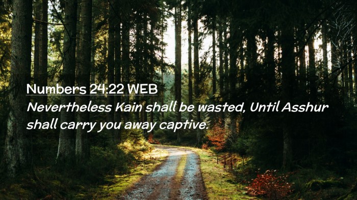 Picture 02 - Numbers 24:22 WEB Desktop Wallpaper - Nevertheless Kain shall be wasted, Until Asshur - Desktop Bible Verse Wallpaper