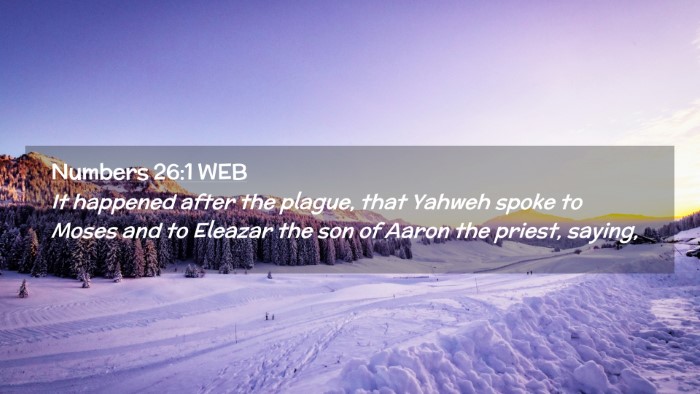 Picture 02 - Numbers 26:1 WEB Desktop Wallpaper - It happened after the plague, that Yahweh spoke - Desktop Bible Verse Wallpaper