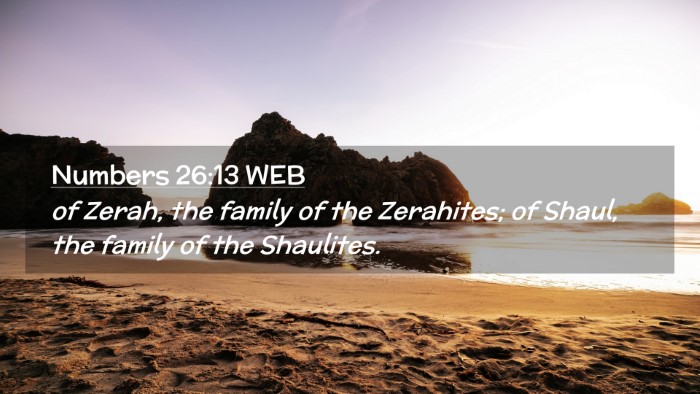 Picture 02 - Numbers 26:13 WEB Desktop Wallpaper - of Zerah, the family of the Zerahites; of Shaul, - Desktop Bible Verse Wallpaper