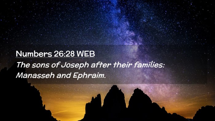 Picture 02 - Numbers 26:28 WEB Desktop Wallpaper - The sons of Joseph after their families: Manasseh - Desktop Bible Verse Wallpaper