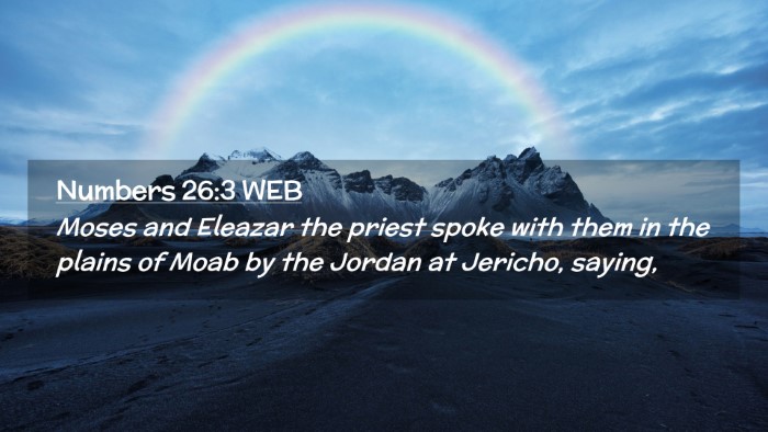 Picture 02 - Numbers 26:3 WEB Desktop Wallpaper - Moses and Eleazar the priest spoke with them in - Desktop Bible Verse Wallpaper