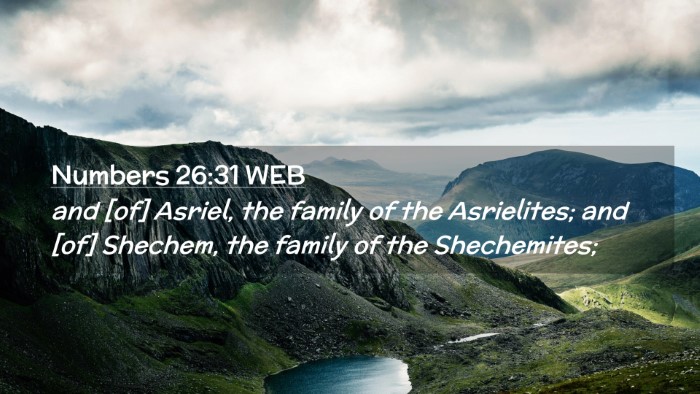 Picture 02 - Numbers 26:31 WEB Desktop Wallpaper - and [of] Asriel, the family of the Asrielites; - Desktop Bible Verse Wallpaper