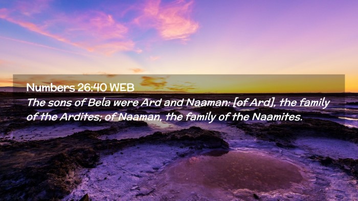 Picture 02 - Numbers 26:40 WEB Desktop Wallpaper - The sons of Bela were Ard and Naaman: [of Ard], - Desktop Bible Verse Wallpaper
