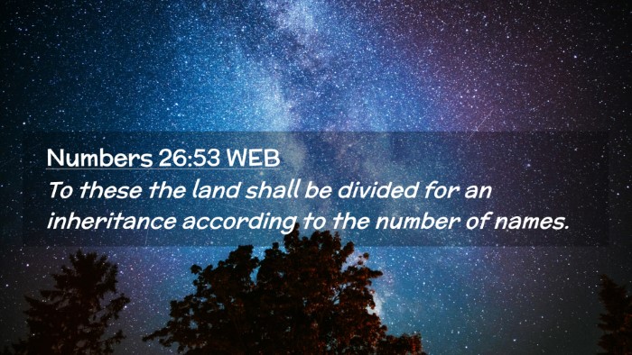 Picture 02 - Numbers 26:53 WEB Desktop Wallpaper - To these the land shall be divided for an - Desktop Bible Verse Wallpaper