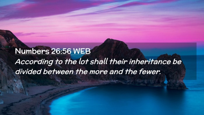 Picture 02 - Numbers 26:56 WEB Desktop Wallpaper - According to the lot shall their inheritance be - Desktop Bible Verse Wallpaper