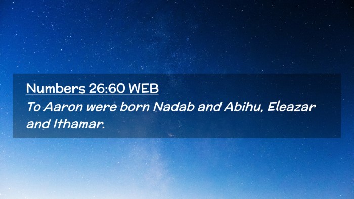 Picture 02 - Numbers 26:60 WEB Desktop Wallpaper - To Aaron were born Nadab and Abihu, Eleazar and - Desktop Bible Verse Wallpaper