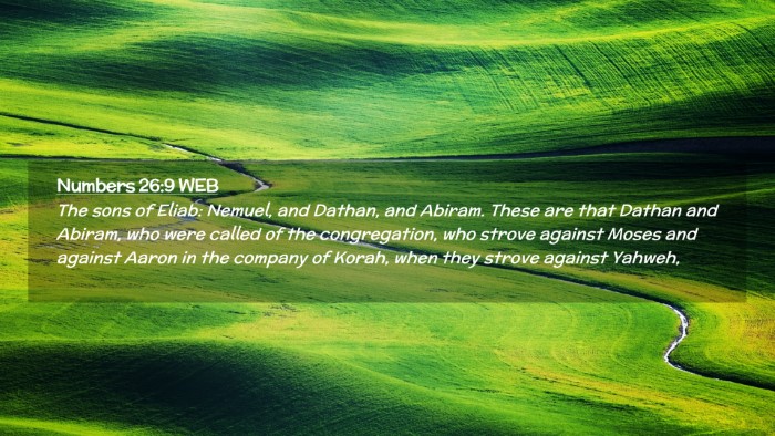 Picture 02 - Numbers 26:9 WEB Desktop Wallpaper - The sons of Eliab: Nemuel, and Dathan, and - Desktop Bible Verse Wallpaper
