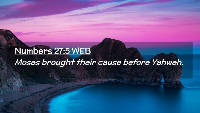 Picture 02 - Numbers 27:5 WEB Desktop Wallpaper - Moses brought their cause before - Desktop Bible Verse Wallpaper