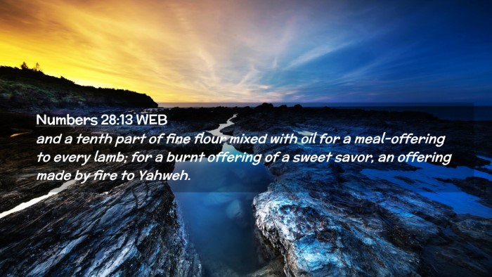 Picture 02 - Numbers 28:13 WEB Desktop Wallpaper - and a tenth part of fine flour mixed with oil for - Desktop Bible Verse Wallpaper