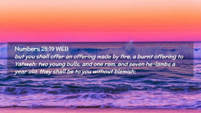 Picture 02 - Numbers 28:19 WEB Desktop Wallpaper - but you shall offer an offering made by fire, a - Desktop Bible Verse Wallpaper