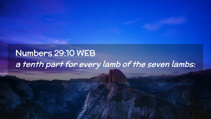Picture 02 - Numbers 29:10 WEB Desktop Wallpaper - a tenth part for every lamb of the seven - Desktop Bible Verse Wallpaper