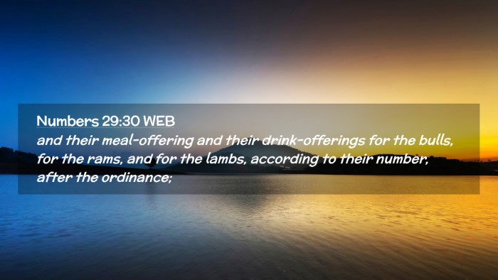 Picture 02 - Numbers 29:30 WEB Desktop Wallpaper - and their meal-offering and their drink-offerings - Desktop Bible Verse Wallpaper