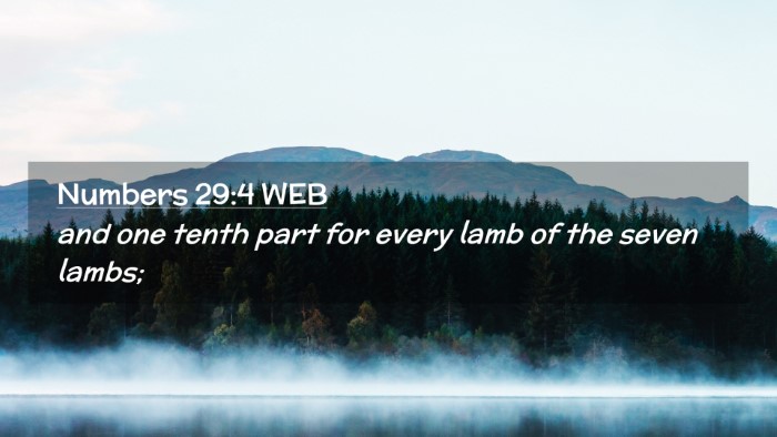 Picture 02 - Numbers 29:4 WEB Desktop Wallpaper - and one tenth part for every lamb of the seven - Desktop Bible Verse Wallpaper