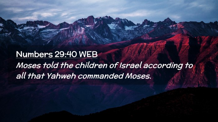Picture 02 - Numbers 29:40 WEB Desktop Wallpaper - Moses told the children of Israel according to - Desktop Bible Verse Wallpaper