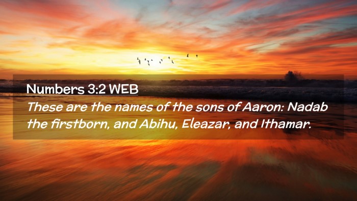 Picture 02 - Numbers 3:2 WEB Desktop Wallpaper - These are the names of the sons of Aaron: Nadab - Desktop Bible Verse Wallpaper