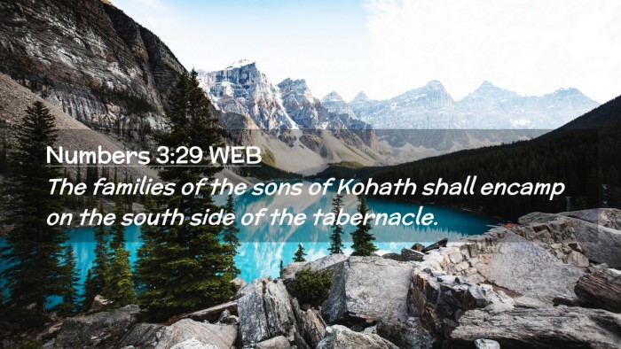 Picture 02 - Numbers 3:29 WEB Desktop Wallpaper - The families of the sons of Kohath shall encamp - Desktop Bible Verse Wallpaper