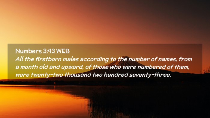 Picture 02 - Numbers 3:43 WEB Desktop Wallpaper - All the firstborn males according to the number - Desktop Bible Verse Wallpaper
