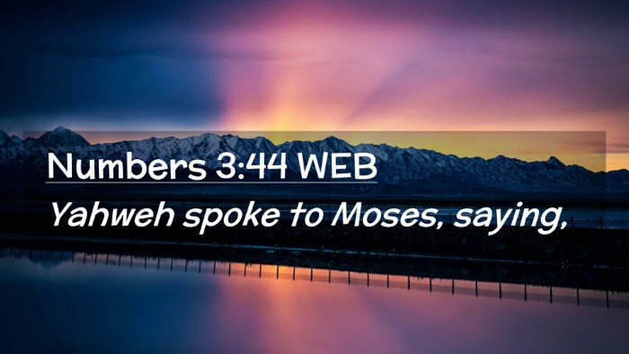 Picture 02 - Numbers 3:44 WEB Desktop Wallpaper - Yahweh spoke to Moses, - Desktop Bible Verse Wallpaper