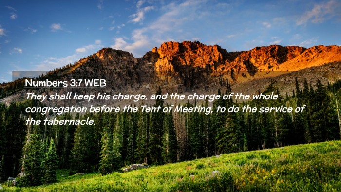 Picture 02 - Numbers 3:7 WEB Desktop Wallpaper - They shall keep his charge, and the charge of the - Desktop Bible Verse Wallpaper