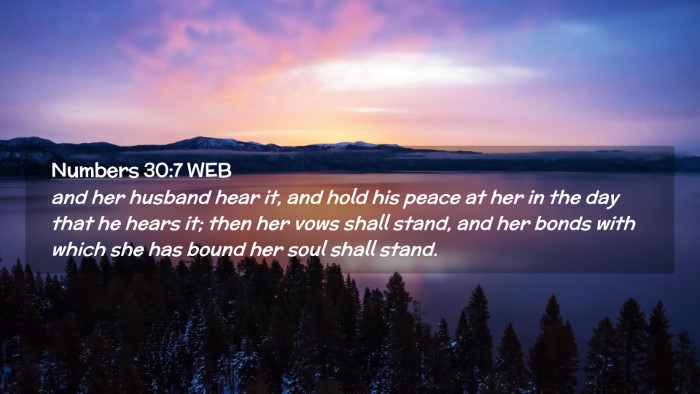 Picture 02 - Numbers 30:7 WEB Desktop Wallpaper - and her husband hear it, and hold his peace at - Desktop Bible Verse Wallpaper