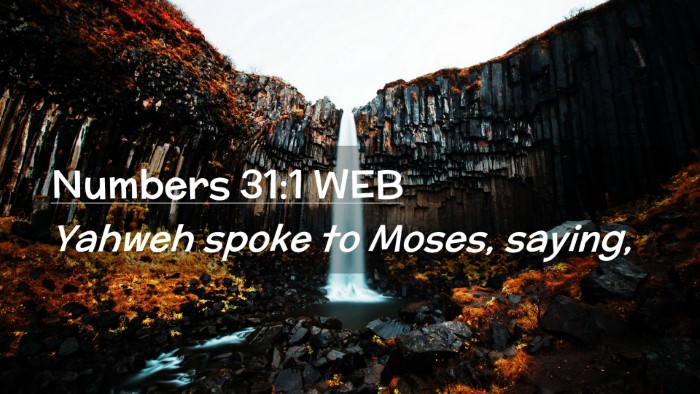 Picture 02 - Numbers 31:1 WEB Desktop Wallpaper - Yahweh spoke to Moses, - Desktop Bible Verse Wallpaper
