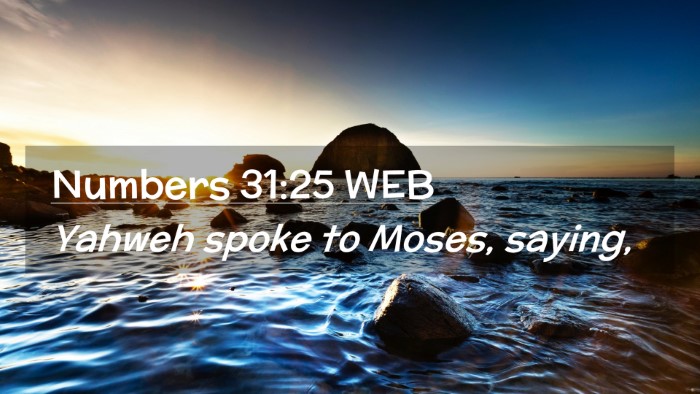 Picture 02 - Numbers 31:25 WEB Desktop Wallpaper - Yahweh spoke to Moses, - Desktop Bible Verse Wallpaper