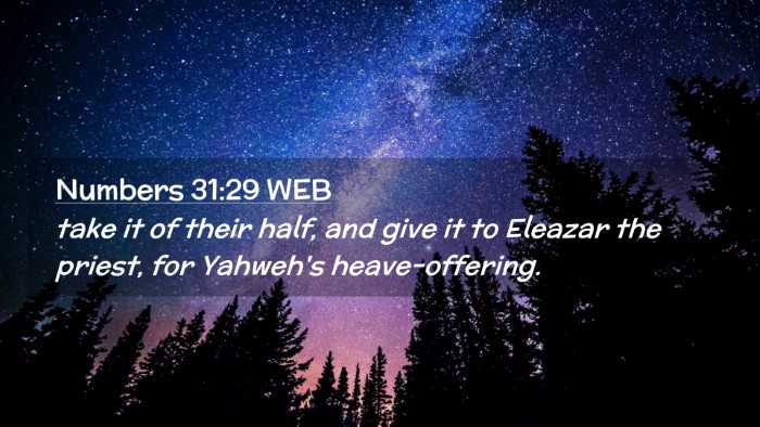 Picture 02 - Numbers 31:29 WEB Desktop Wallpaper - take it of their half, and give it to Eleazar the - Desktop Bible Verse Wallpaper