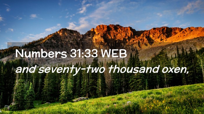 Picture 02 - Numbers 31:33 WEB Desktop Wallpaper - and seventy-two thousand - Desktop Bible Verse Wallpaper