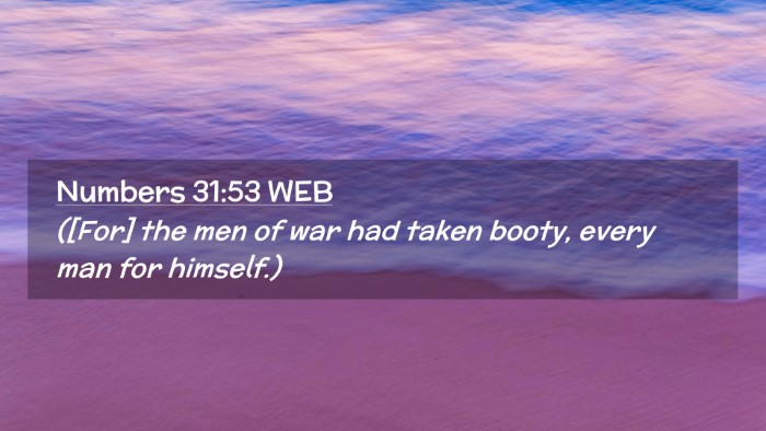 Picture 02 - Numbers 31:53 WEB Desktop Wallpaper - ([For] the men of war had taken booty, every man - Desktop Bible Verse Wallpaper