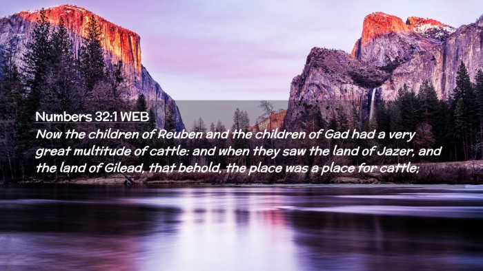 Picture 02 - Numbers 32:1 WEB Desktop Wallpaper - Now the children of Reuben and the children of - Desktop Bible Verse Wallpaper