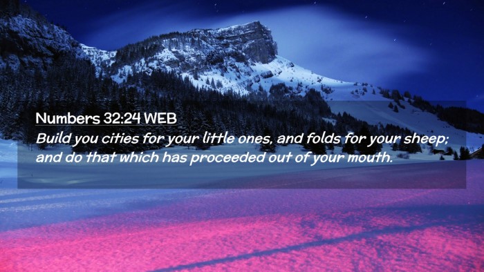 Picture 02 - Numbers 32:24 WEB Desktop Wallpaper - Build you cities for your little ones, and folds - Desktop Bible Verse Wallpaper