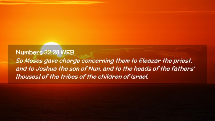 Picture 02 - Numbers 32:28 WEB Desktop Wallpaper - So Moses gave charge concerning them to Eleazar - Desktop Bible Verse Wallpaper