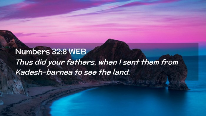 Picture 02 - Numbers 32:8 WEB Desktop Wallpaper - Thus did your fathers, when I sent them from - Desktop Bible Verse Wallpaper