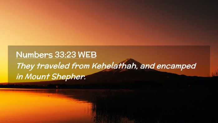 Picture 02 - Numbers 33:23 WEB Desktop Wallpaper - They traveled from Kehelathah, and encamped in - Desktop Bible Verse Wallpaper