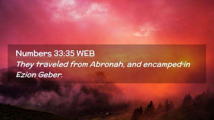 Picture 02 - Numbers 33:35 WEB Desktop Wallpaper - They traveled from Abronah, and encamped in Ezion - Desktop Bible Verse Wallpaper